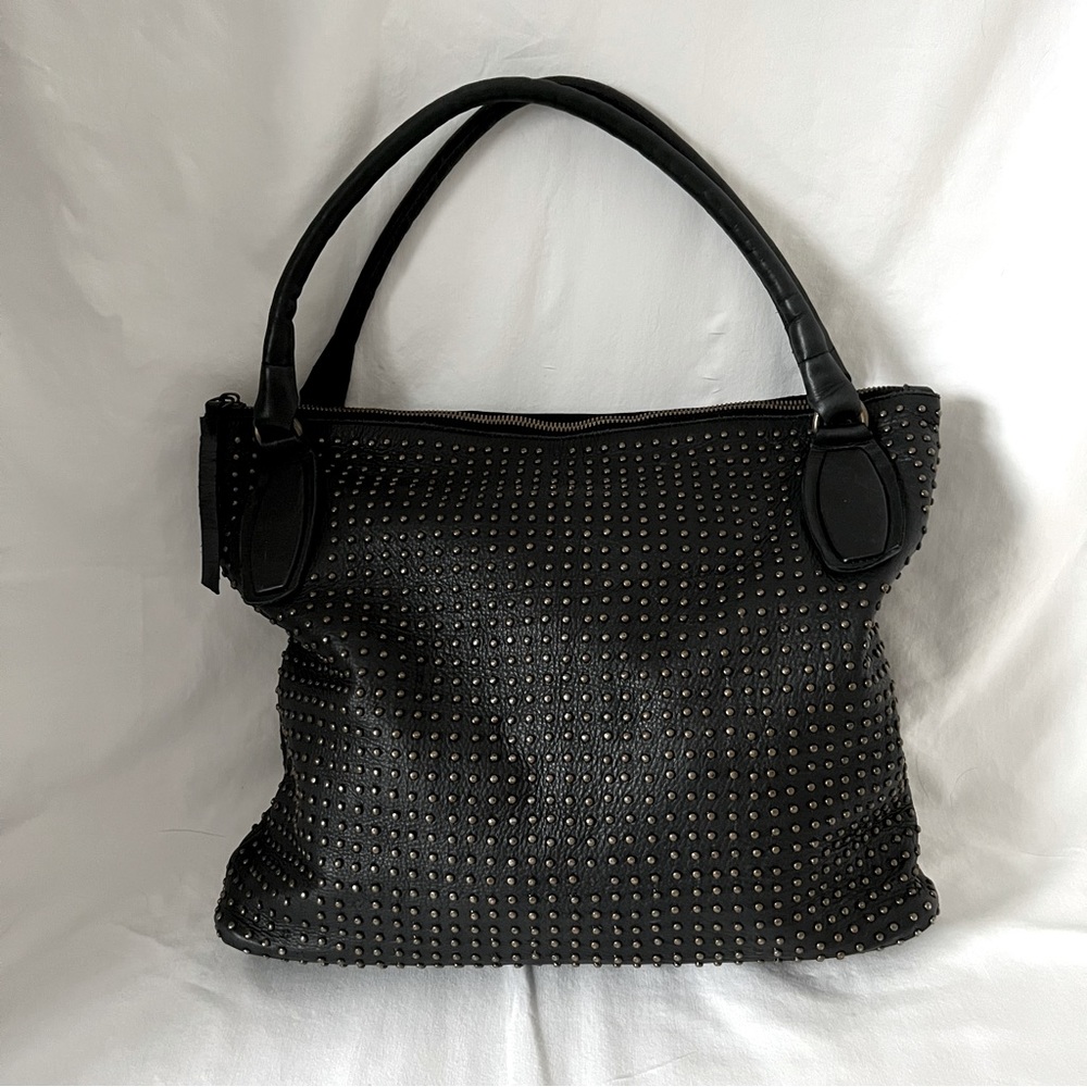 Platania Studded Genuine Leather Purse Large